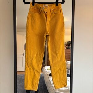 Madewell “Mom Jean”; Garment Dyed Edition in Yellow